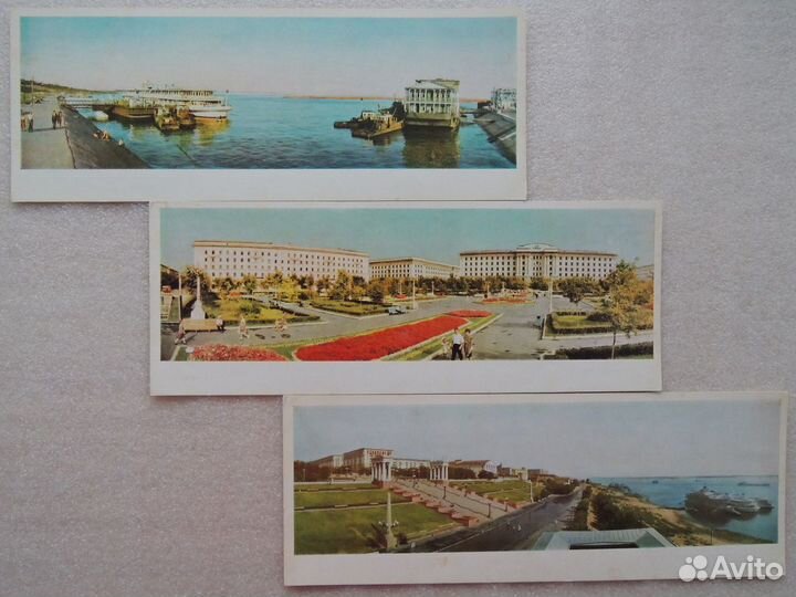 «По Волге» панорамные открытки Т. Бакмана 1966г