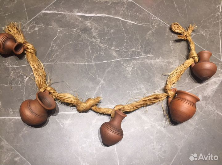 Керамические горшочки в соломенной связке Новые