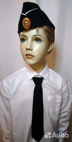Пилотка морская и галстук чёрные детские