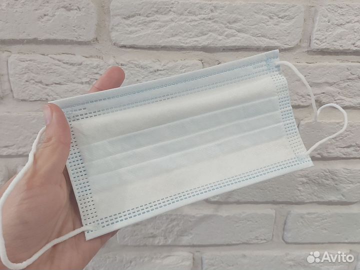 Маски медицинские 4-х слойные anti-bacterial 50 шт