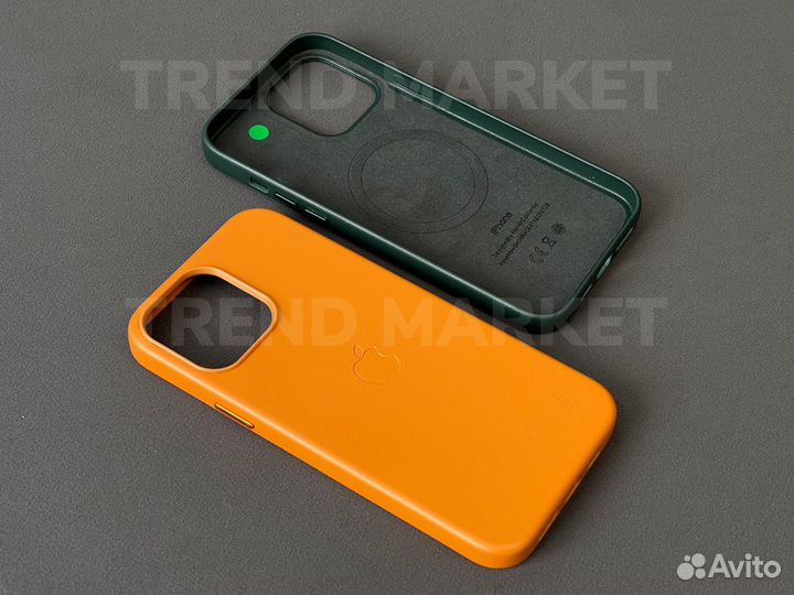 Чехол кожаный MagSafe Leather iPhone 13 Pro Max