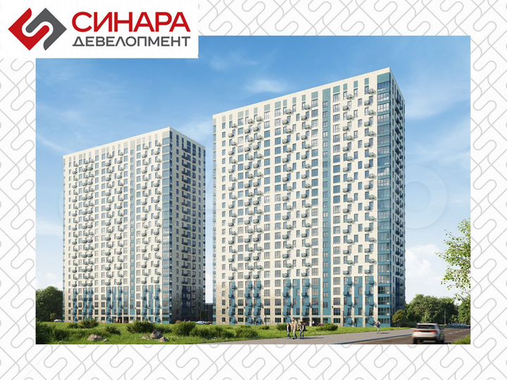 2-к. квартира, 57,2 м², 4/23 эт.