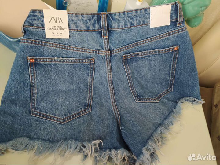 Джинсовые шорты zara 38