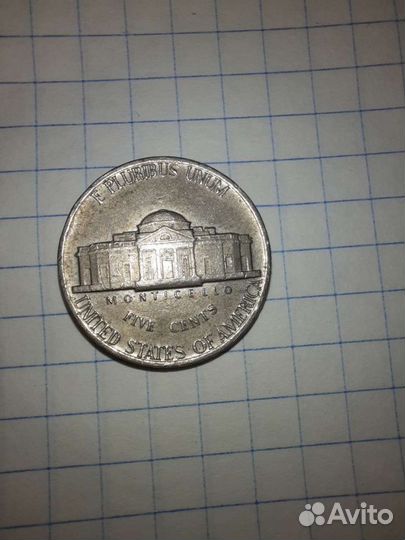 5 центов In god we trust Liberty 1977