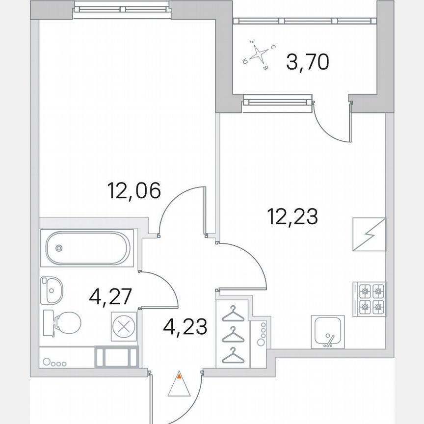 1-к. квартира, 34,6 м², 5/5 эт.