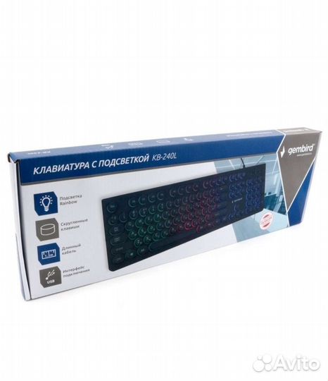 Клавиатура rgb мультимедийная с круглыми клавишами