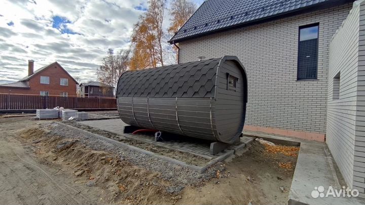 Баня бочка Квадро под ключ