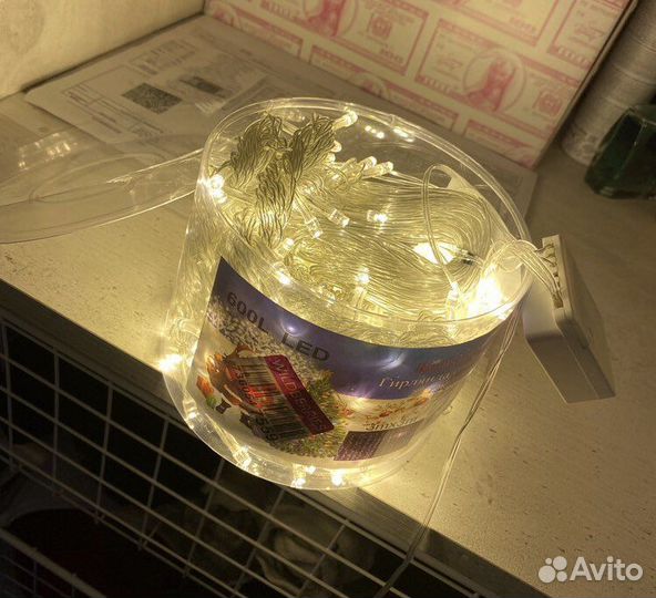 Гирлянда - штора на окно, роса, электрогирлянда