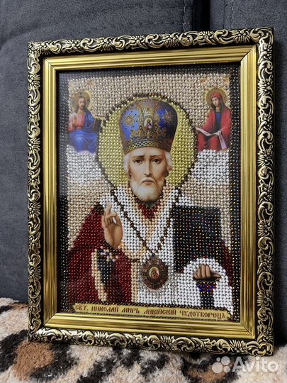 Икона николай чудотворец бисер
