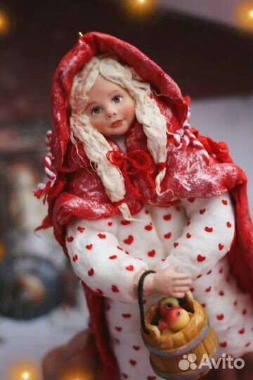 Ватная Ёлочная игрушка Красная шапочка