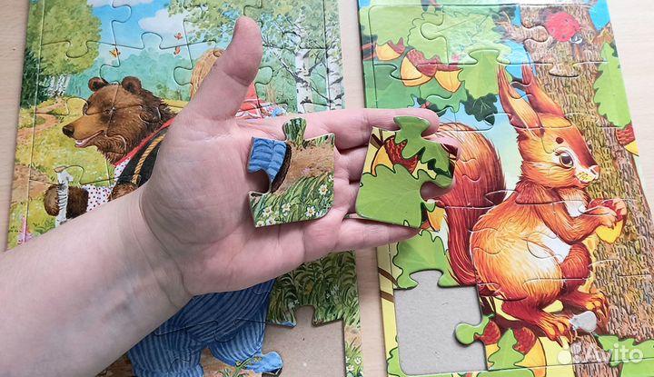 Пазлы детские дерево, картон