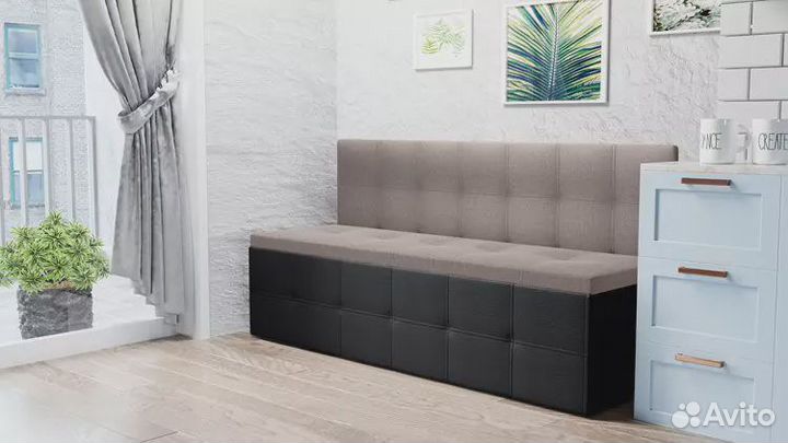 Прямой кухонный диван Домино дизайн 3