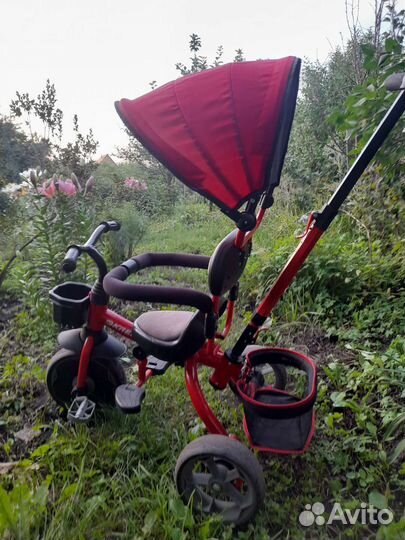 Велосипед трехколесный Kreiss с тентом Красный