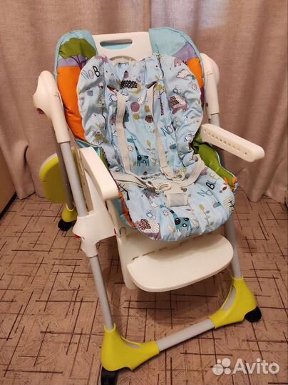 Стульчик для кормления chicco polly на колесах
