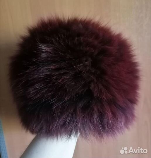 Шапка натуральный песец (вязка)