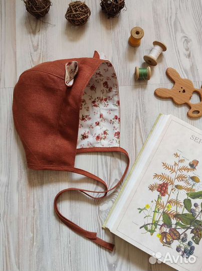 Шапка чепчик с ушками для детей