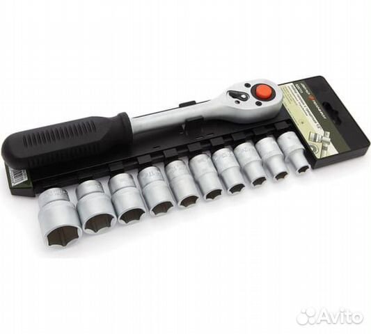 Набор головок 6-гранных с трещоткой 1/2 автомоб