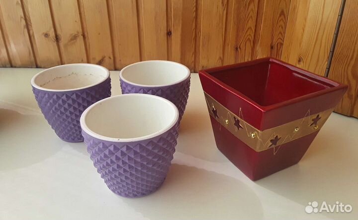 Керамические гршки, кашпо для цветов