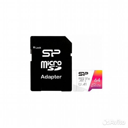 Карта памяти MicroSD SP Elite 64 гб с адаптером