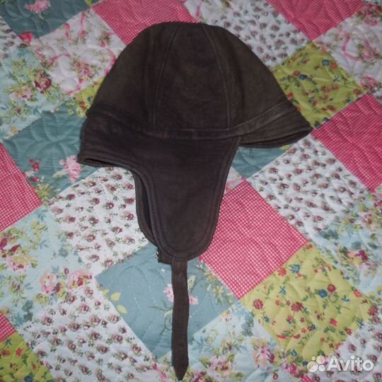 Шапка ушанка,натуральная кожа и мех