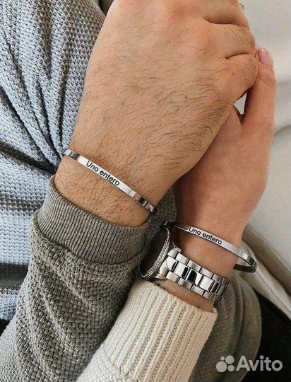 Браслеты парные с личной гравировкой из юв.стали
