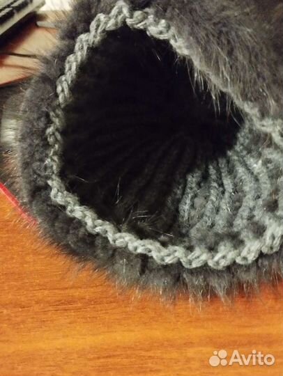 Шапка норковая женская серая