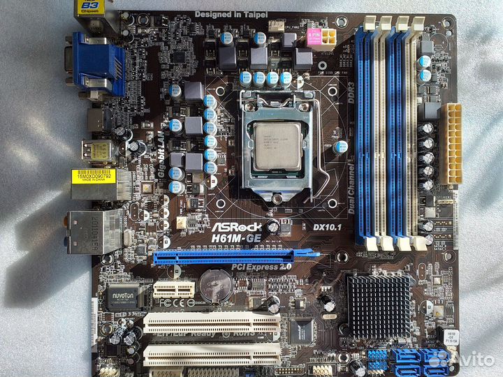 ASRock H61M-GE + Core i5-2400 + кулер