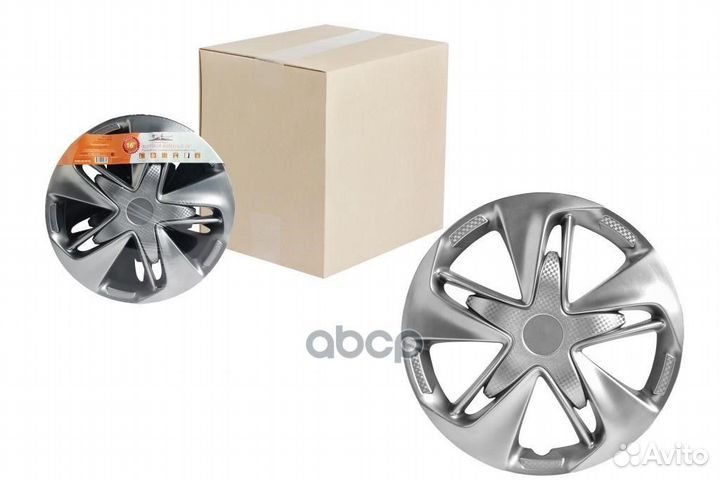 Колпаки колесные 16 супер астра серебристый карбон