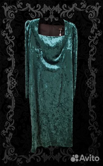 Велюровое платье с поясом вечернее