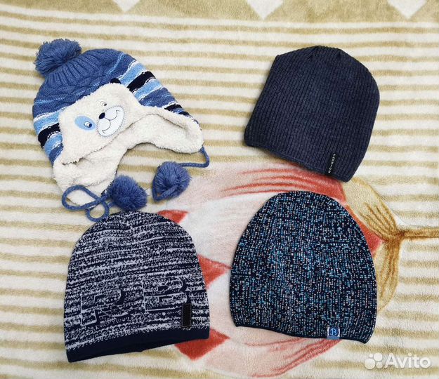 Шапки на мальчика, 4-9 лет (50-52-54)