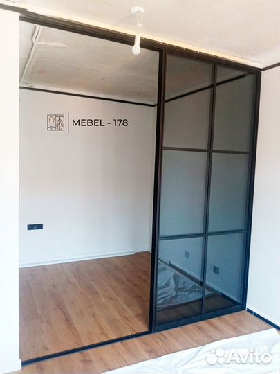 Межкомнатная перегородка стекло графит