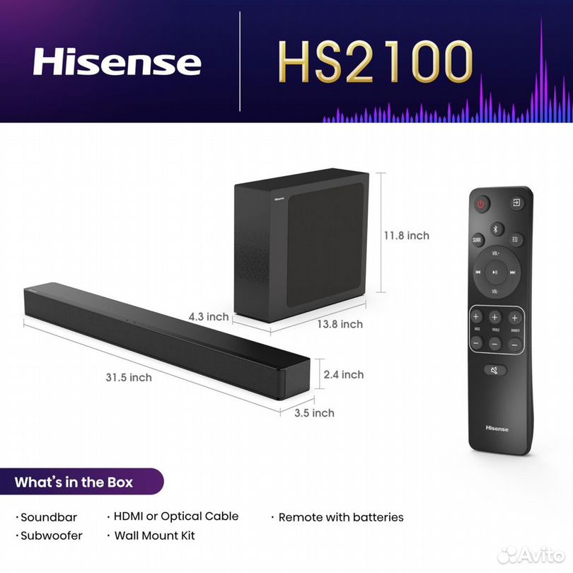 Саундбар hisense HS 2100