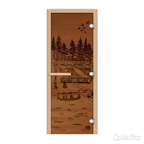 Дверь для сауны 1.9х0.7,полотно 1835х620, ручка ма