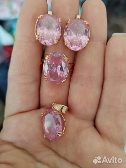 Новый красивый набор позолота 925