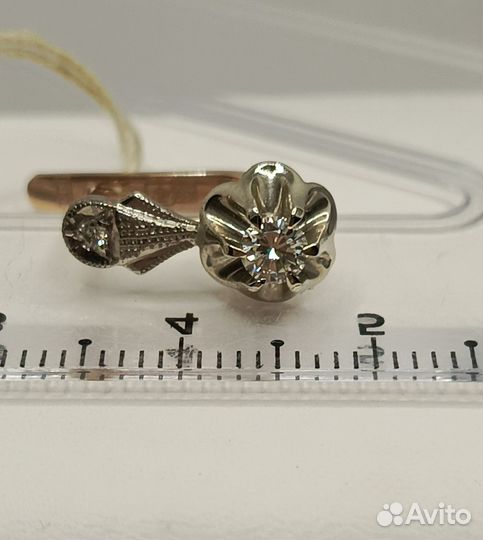 Новые Золотые серьги СССР 4,79 гр. Бриллианты