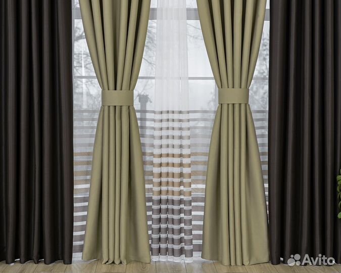 Портьеры блэкаут Марсель Шоколад шторы