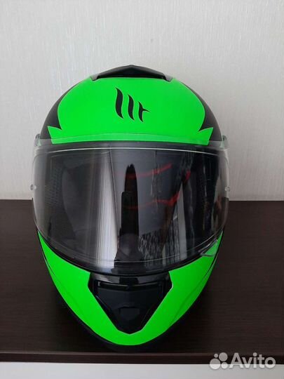 Мотошлем MT thunder 3SV Cap зеленый, черный