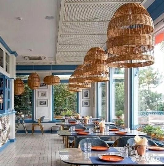 Плетеный абажур