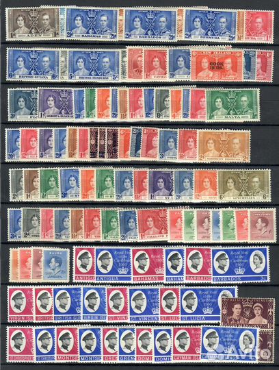 Марки Британские колонии Омнибусы 119 шт. MH *