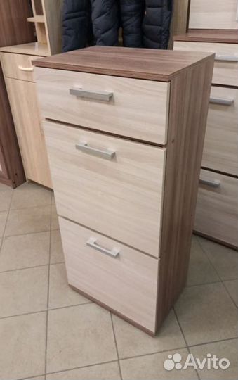 Высокая тумба с выдвижным ящиком Ясень шимо тёмный