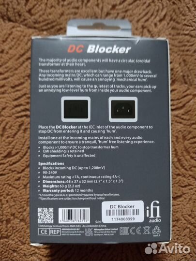 Сетевой фильтр iFi Audio DC Blocker