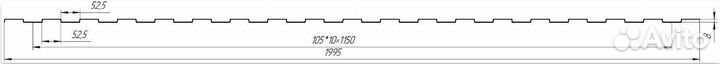 Профнастил С8 1200/1150x0,35 мм, RAL 9002 светло-с