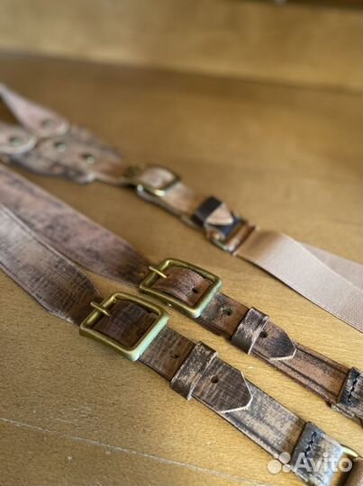 Подтяжки мужские кожаные винтажные (ручная работа)