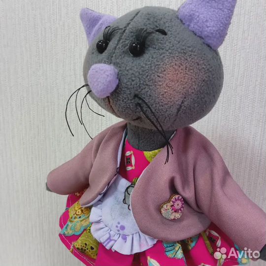 Текстильная игрушка кошка