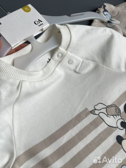 Песочники C&A (56/62, 86/92) Микки