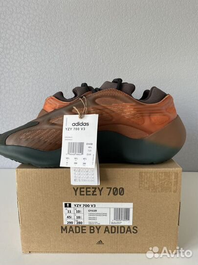 Новые оригинал Adidas Yeezy 700 v3 Cooper 11us