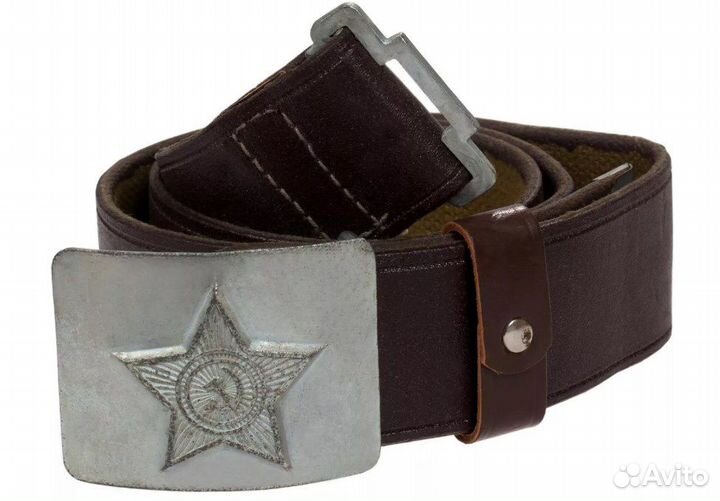 Ремни военные са СССР кожзам с метал. бляхой 1 шт