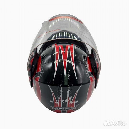 Мотошлем concord FL-103 черный/красный (трансформе