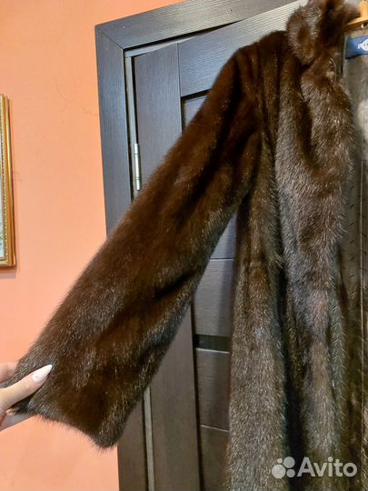 Шуба норковая 44 размер с капюшоном