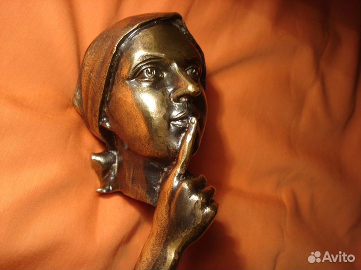 Бюст СССР Редкий 1959 г Не Болтай Позолота Тяжелый